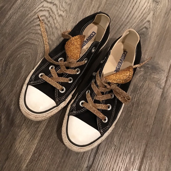 black and gold sparkly shoes